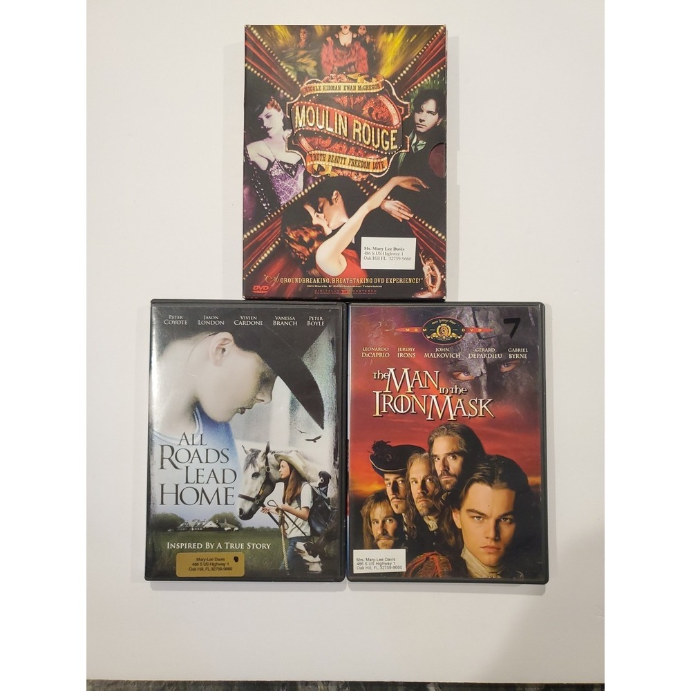Drama Romance DVD Lot (3) Moulin Rouge Man in the Iron Mask All Roads Lead Home